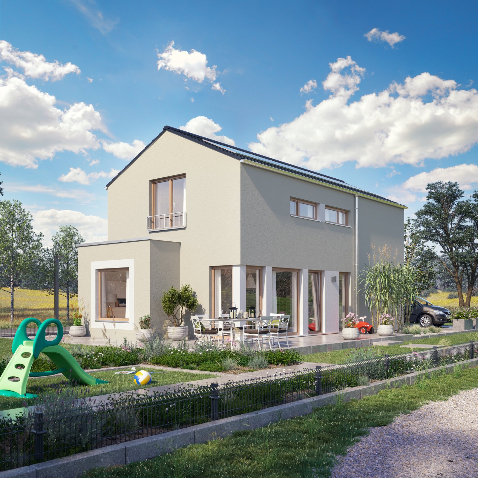 HAUSBAU BEGINNT MIT IHREM TRAUM VON EINEM GLÜCKLICHEN FAMILIENLEBEN...