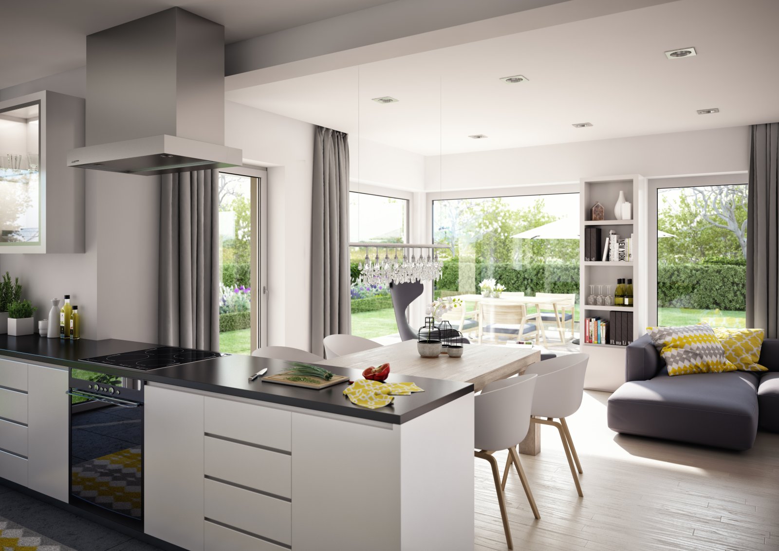 schicke neue Einbauküche inklusive