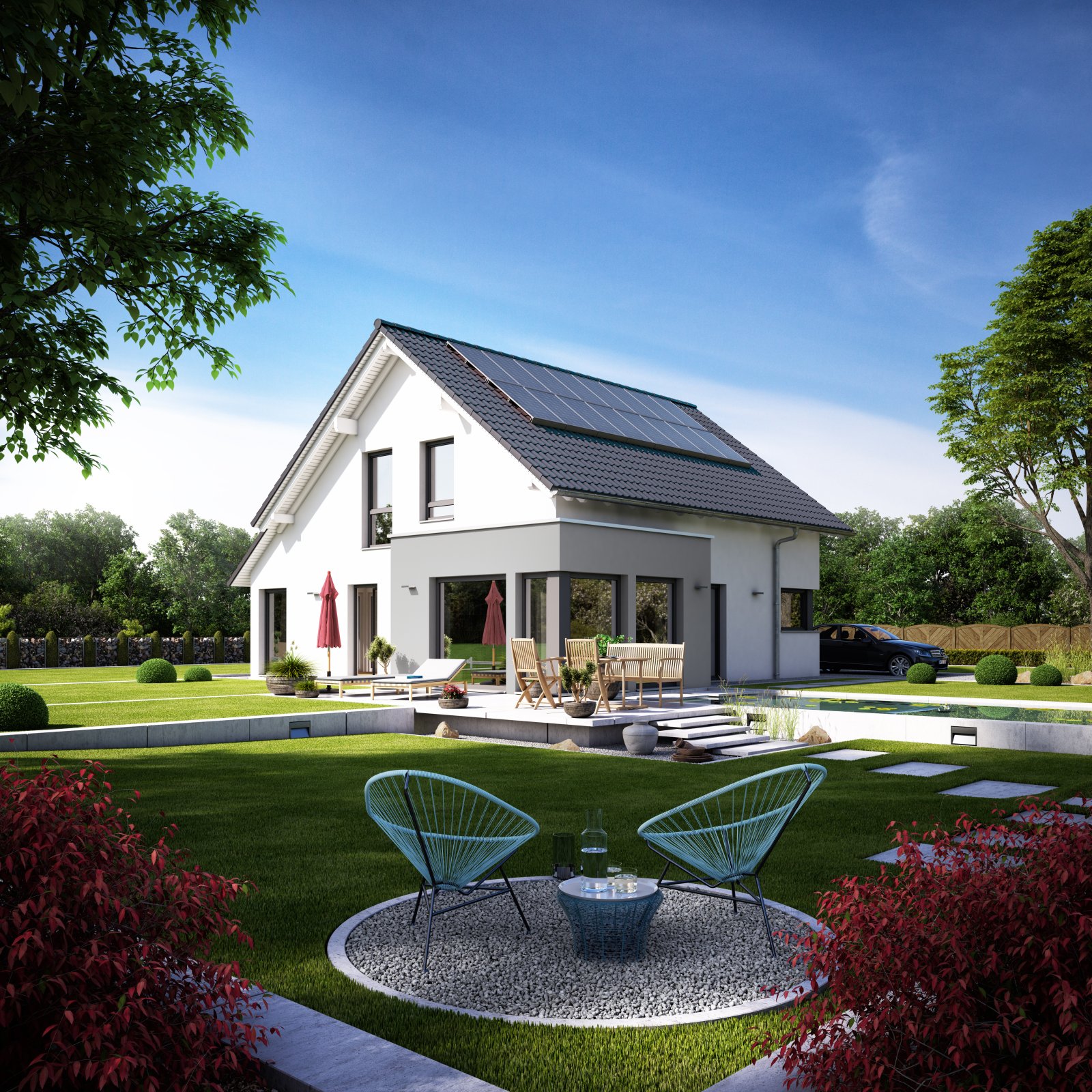 Hausansicht mit Sonnenerker Hausansicht mit Sonnenerker