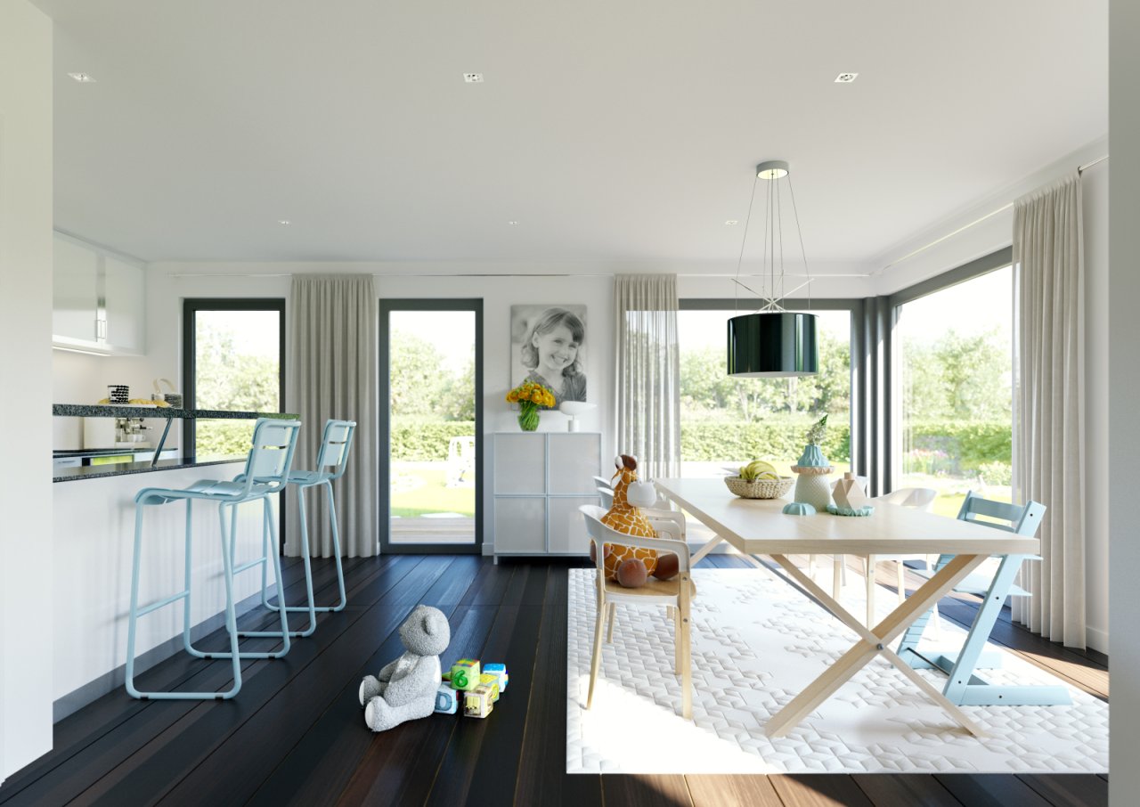 offene Küche mit großem Familien-Eßplatz offene Küche mit großem Familien-Eßplatz