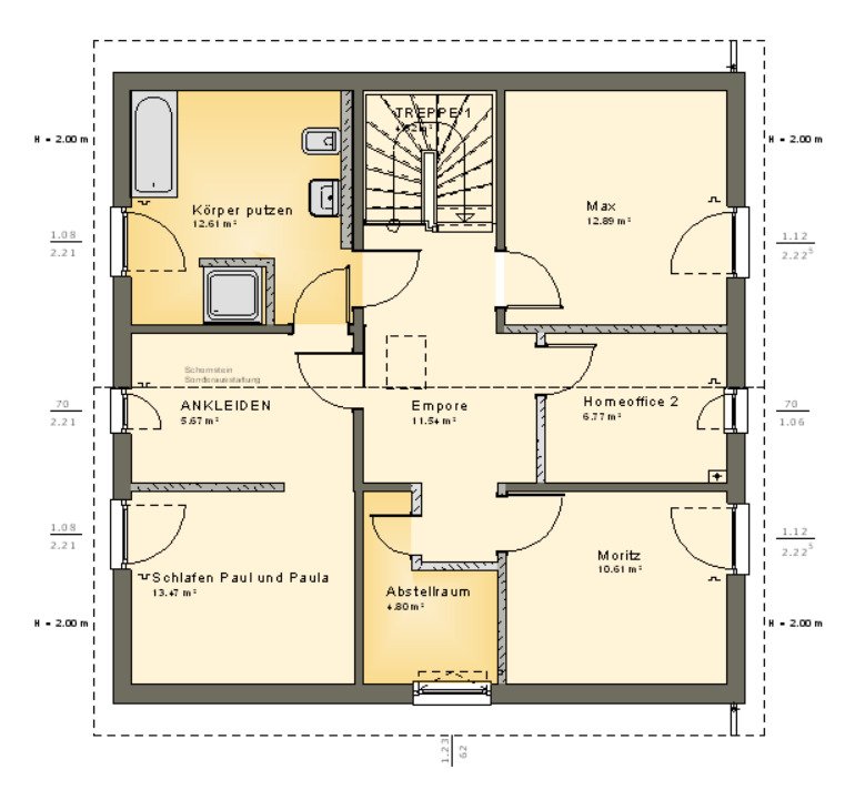 Dachgeschoß Variante 1 (individuelle Planung) Dachgeschoß Variante 1 (individuelle Planung)