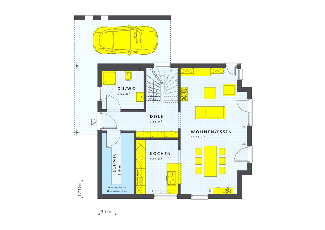 Erdgeschoss mit Carport Erdgeschoss mit Carport